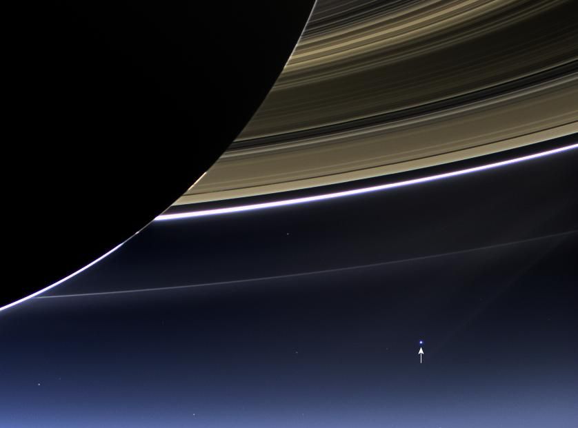 “The day the earth smiled” - an image of the earth from Saturn, taken by the Cassini Spacecraft, 19th July 2013. Image credit: NASA/JPL-Caltech/Space Science Institute